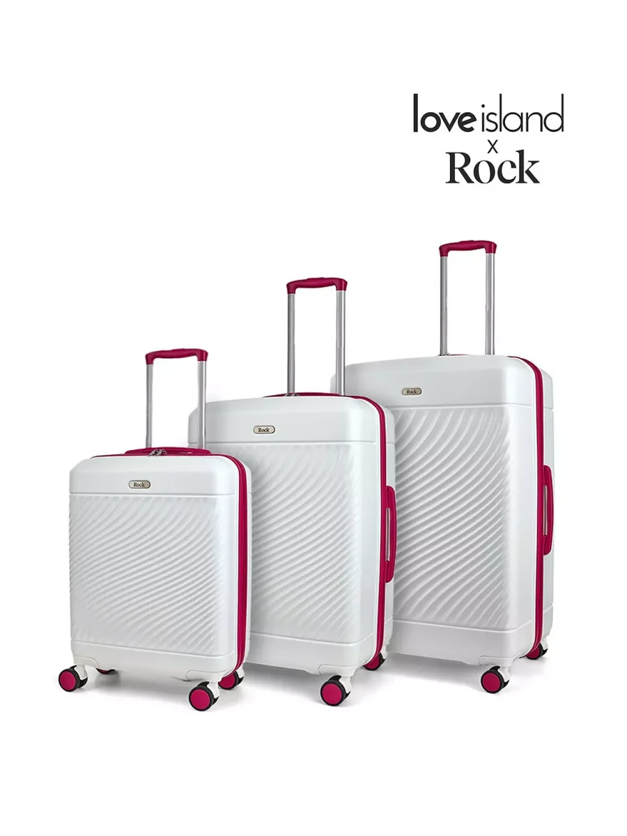 Rock X LoveIsland Suitcase (White/Pink)